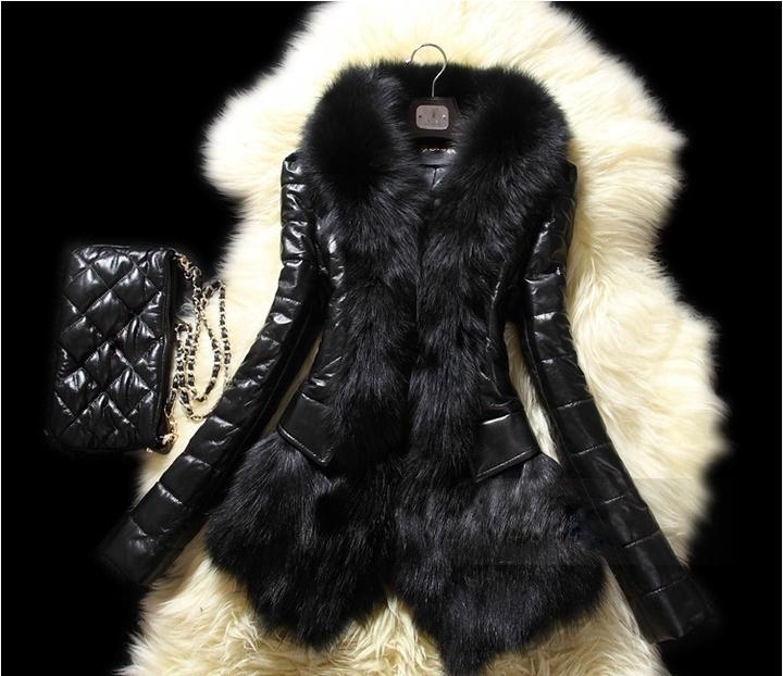 Image of New Slim Women Winter Faux Fox Fur&amp Sheep Skin Coat Jacket Vest Parka Overcoa