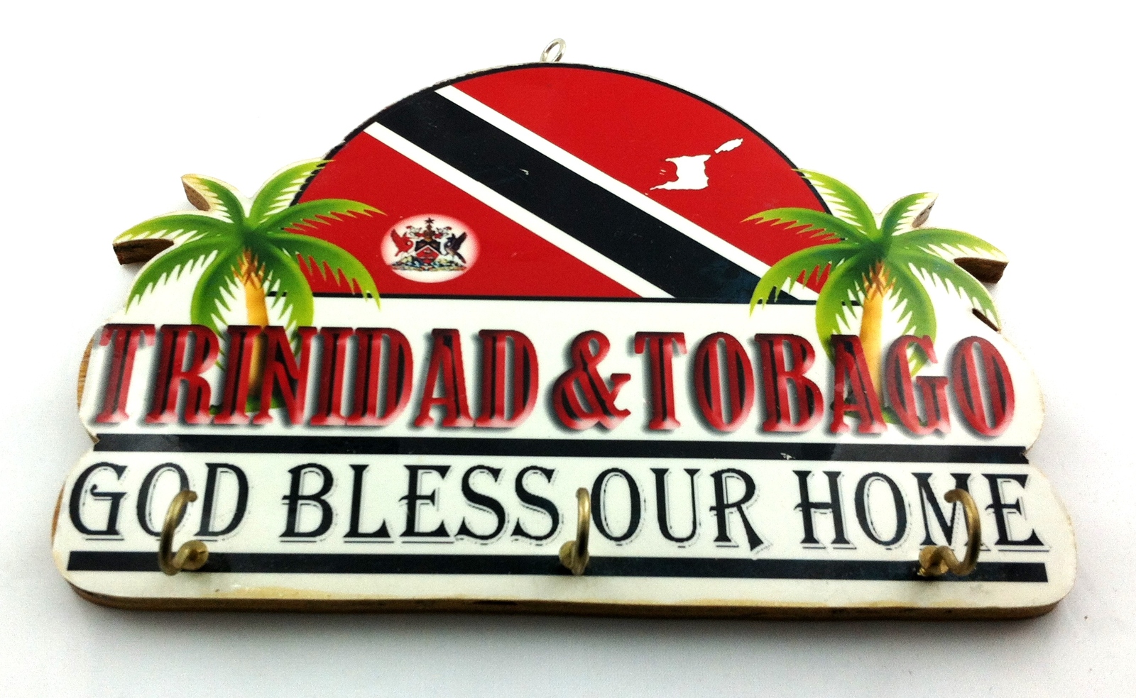 Trinidad And Tobago Wall Plaque W/ 3 Hooks and similar items