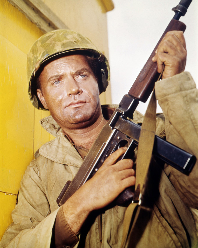 Combat! Featuring Vic Morrow holding machine gun 16x20 Poster Photographs