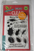 Hero Arts Stamp & Die Kit Lot Set 22 pcs Polyclear MERRY CHRISTMAS holly leaves - $25.90