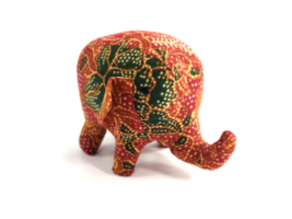 World Market Fabric Soft Figurine  Boho Elephant Indonesia Cotton Batik - $9.85