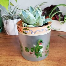 Succulent in Upcycled Candle Holder, Hand Painted Glass Votive Succulent Planter image 2