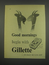 1949 Gillette Razors Ad - Good mornings begin with Gillette - $14.99