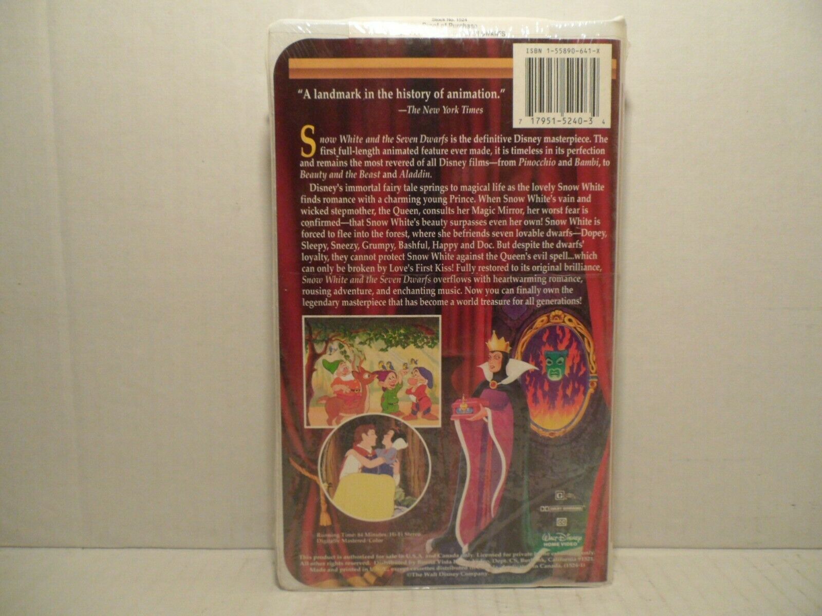 ~Rare Walt Disney's 'Snow White and the Seven Dwarfs' Masterpiece VHS ...