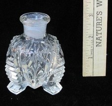 Perfume Bottle Clear Glass Ribbed Staircase Design Vintage IRICE Art Deco - $24.74