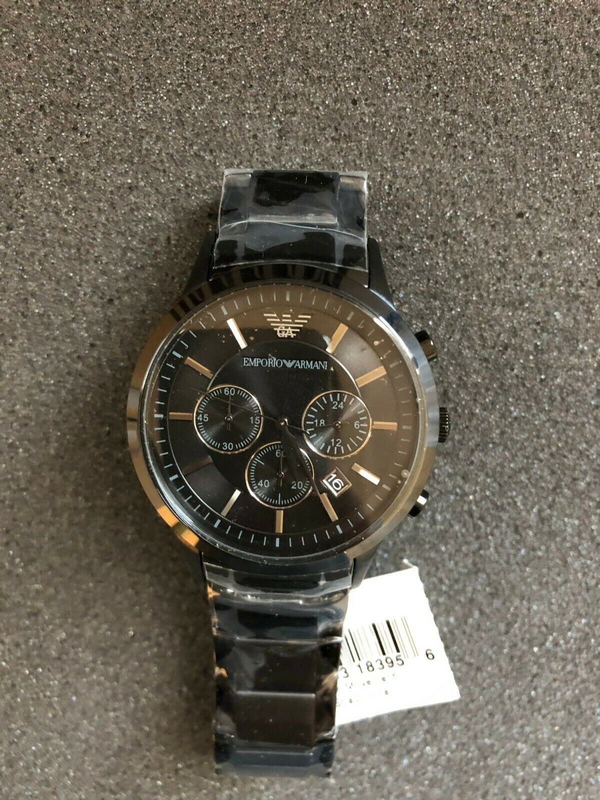 armani watches ar2453 gents black stainless steel watch