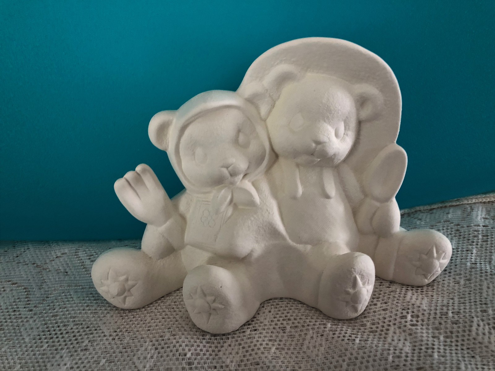 S3 Gardening Cuddle Bears Ceramic Bisque Ready to Paint, You Paint