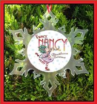 Fancy Nancy Christmas Ornament - X-MAS Snowflake Ornament - $12.95