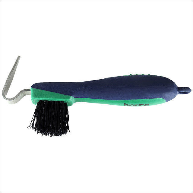 HORZE HAPPY HORSE DURABLE BRISTLES HOOF PICK  BRUSH  DARK 