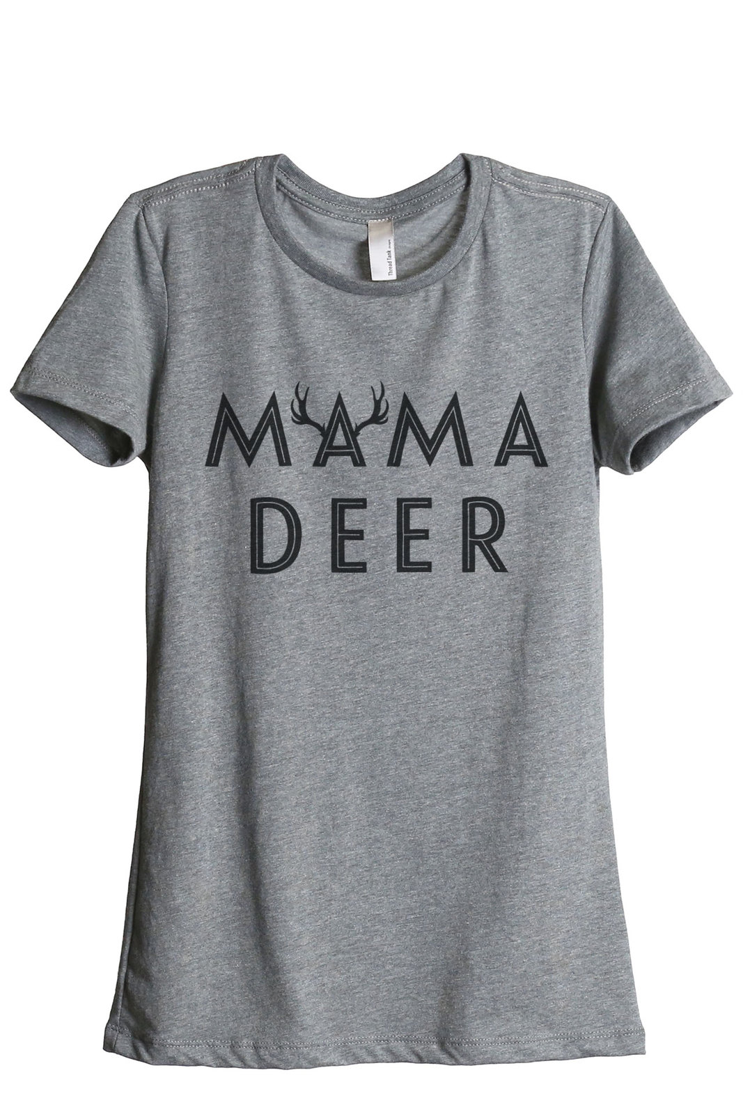 Image of Thread Tank Mama Deer Women's Relaxed T-Shirt Tee Heather Grey
