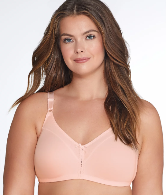 BALI BLUSHING PINK DOUBLE SUPPORT® COTTON WIREFREE BRA, SIZE US 42DDD