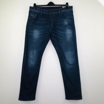 Diesel 38x32 Blue Jeans Regular Slim Tapered Button Fly Dark Wash Cotton... - $79.99
