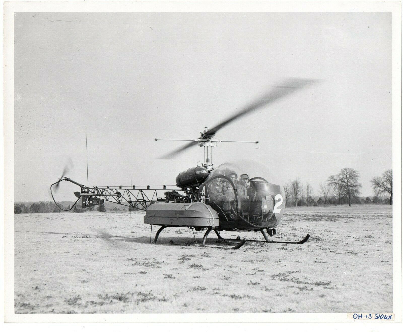 Vintage Vietnam War Era ORIGINAL Army Photo Bell H-13 Sioux Helicopter ...