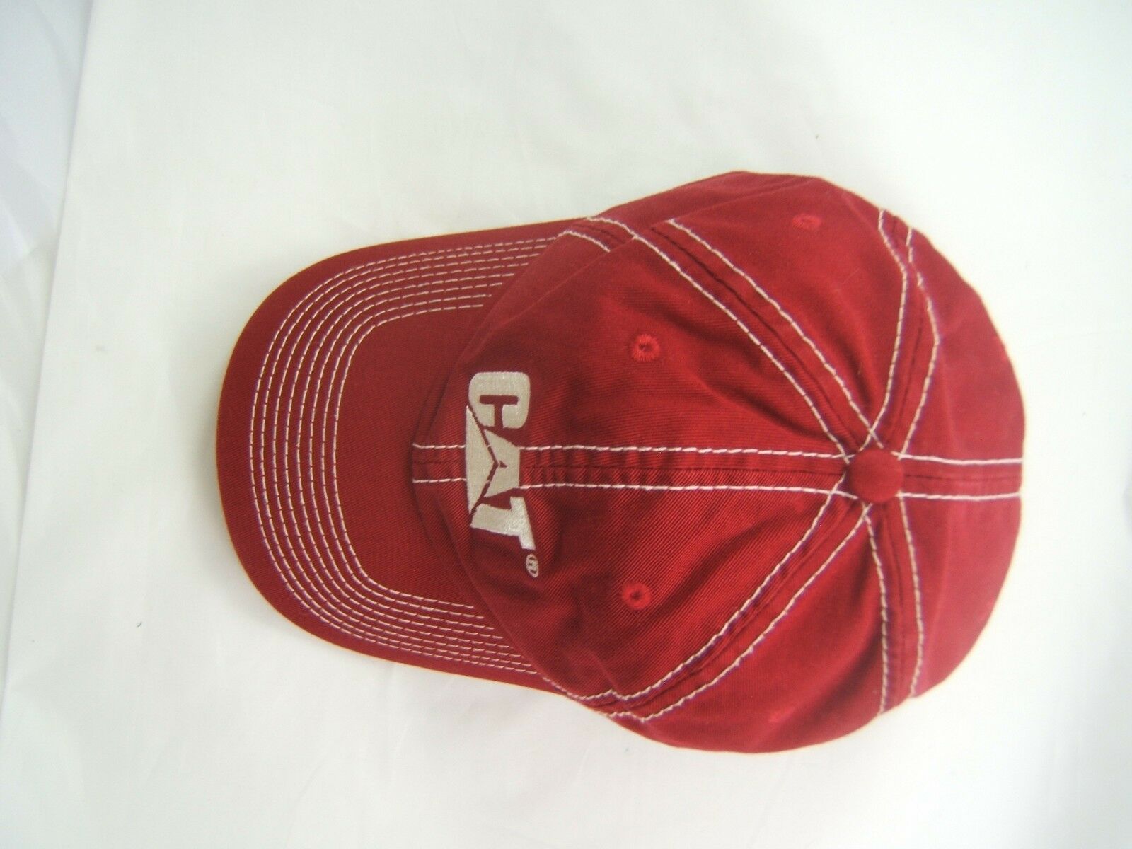 CAT Caterpillar Original Equipment Hat Burgundy Hook Loop Baseball Cap