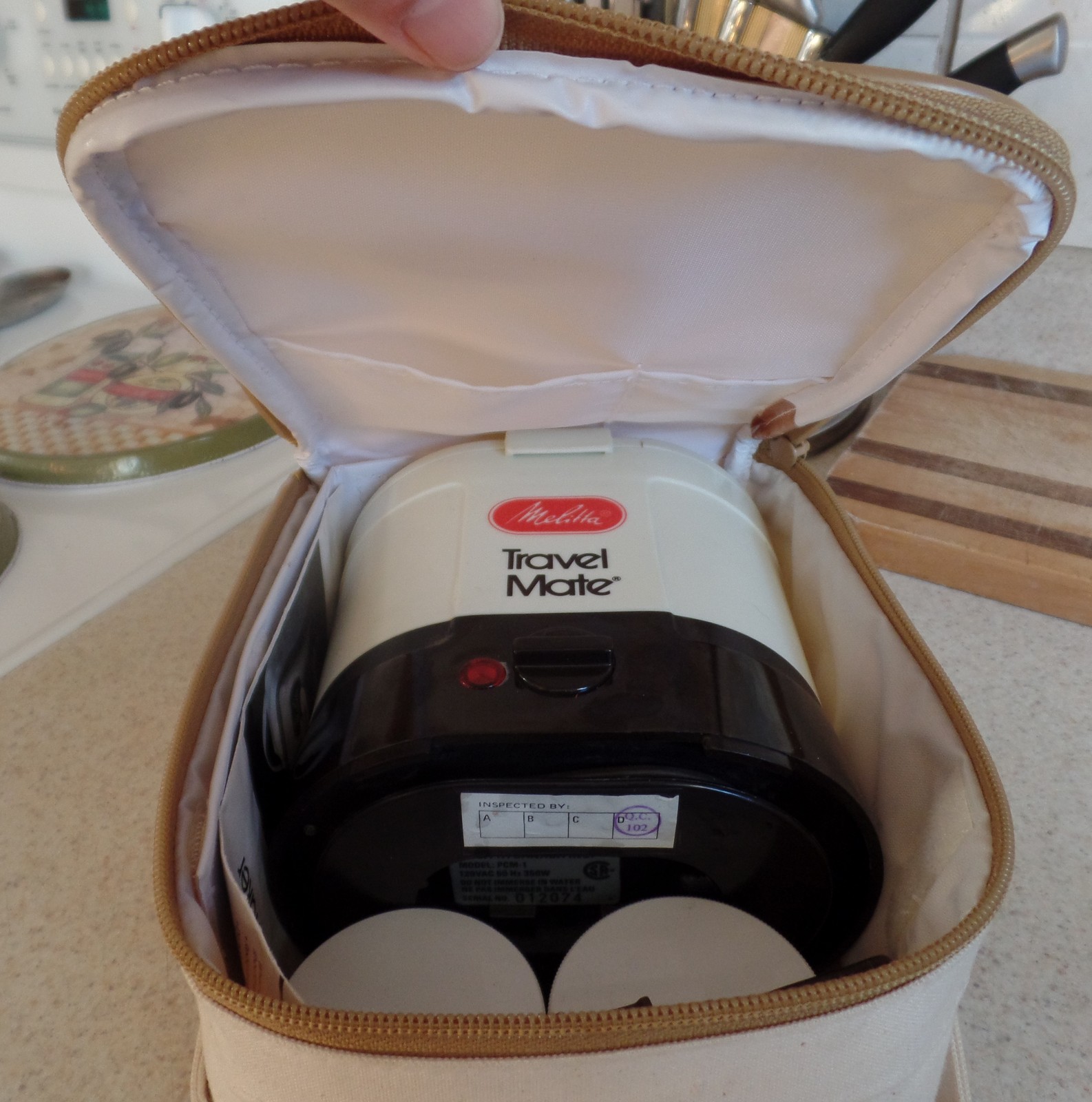 Vintage MELITTA Portable TRAVELMATE 1 Cup COFFEE Maker w CANVAS Bag