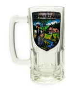 Vintage Schwarzwald  Extra Large German Beer Stein Mug Cup Clear Glass - $8.88