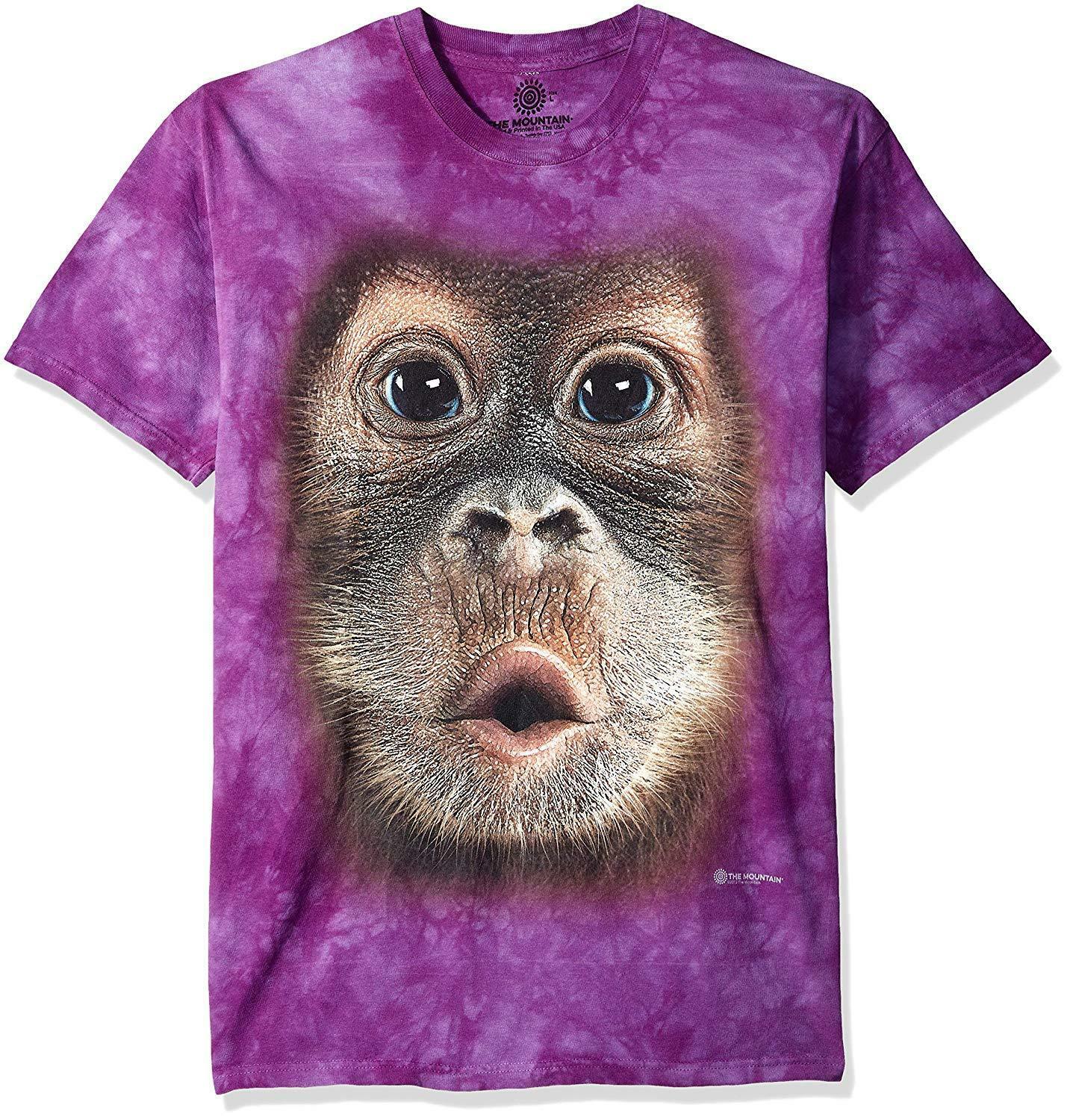 The Mountain Mens / Womens Big Face Baby Orangutan Monkey Purple T ...