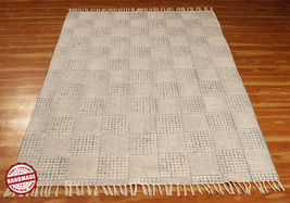 Rug For Wall Decor Hand Block Printed Handmade Cotton Dhurrie Area Rug 4... - $180.00
