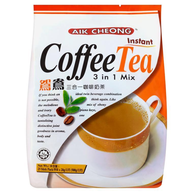AIK CHEONG MALAYSIA INSTANT COFFEE TEA 3 IN 1 MIX 25 X 20G (500G