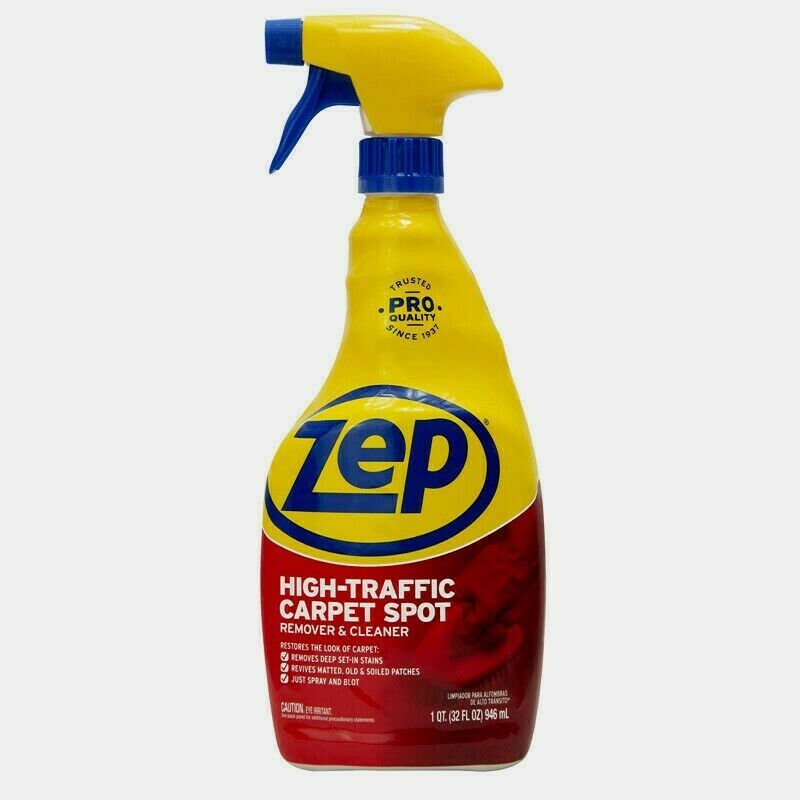 Zep 32 oz. HIGH TRAFFIC Carpet Spot Remover & Cleaner Stains Odors Dirt ZUHTC32