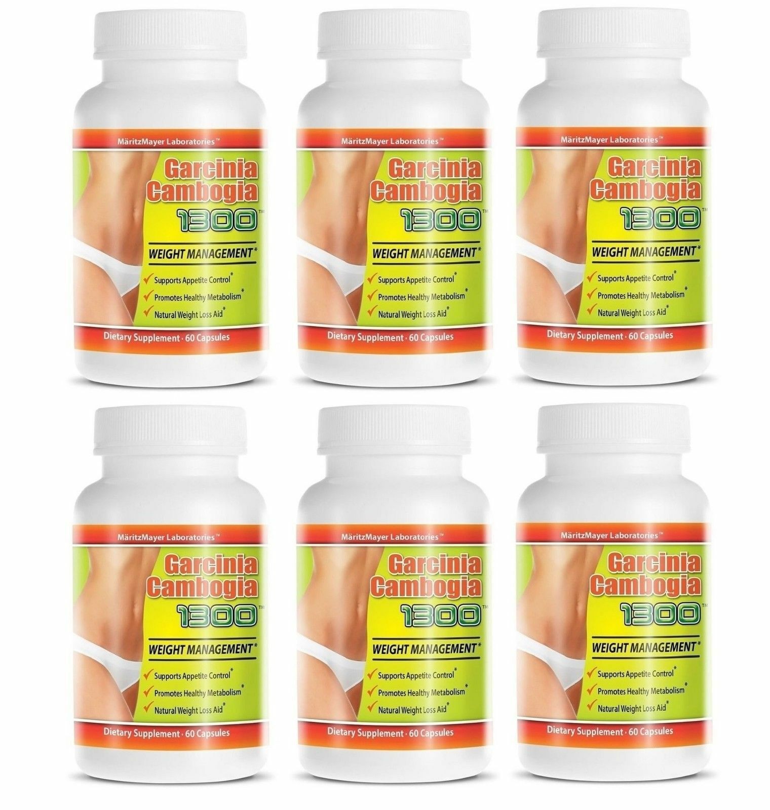 Primary image for Garcinia Cambogia Extract 1300 Weight Management Contains 60% HCA 6 Bottles