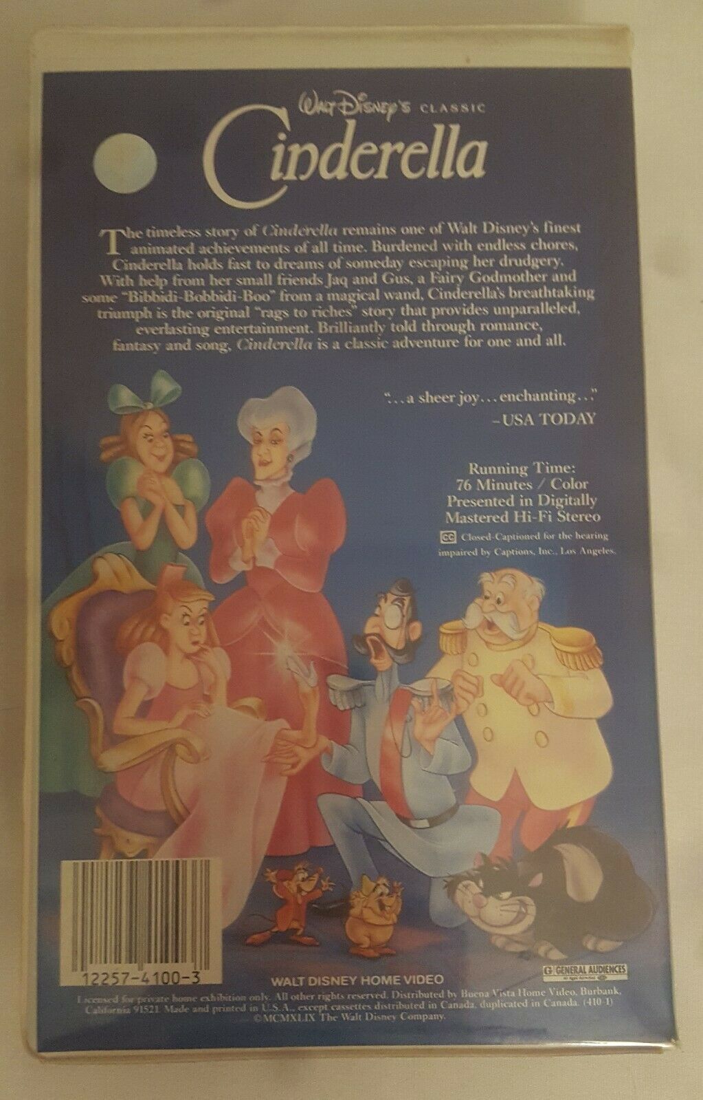 Walt Disney's Classic: Cinderella (VHS, 1988) - RARE Black Diamond ...