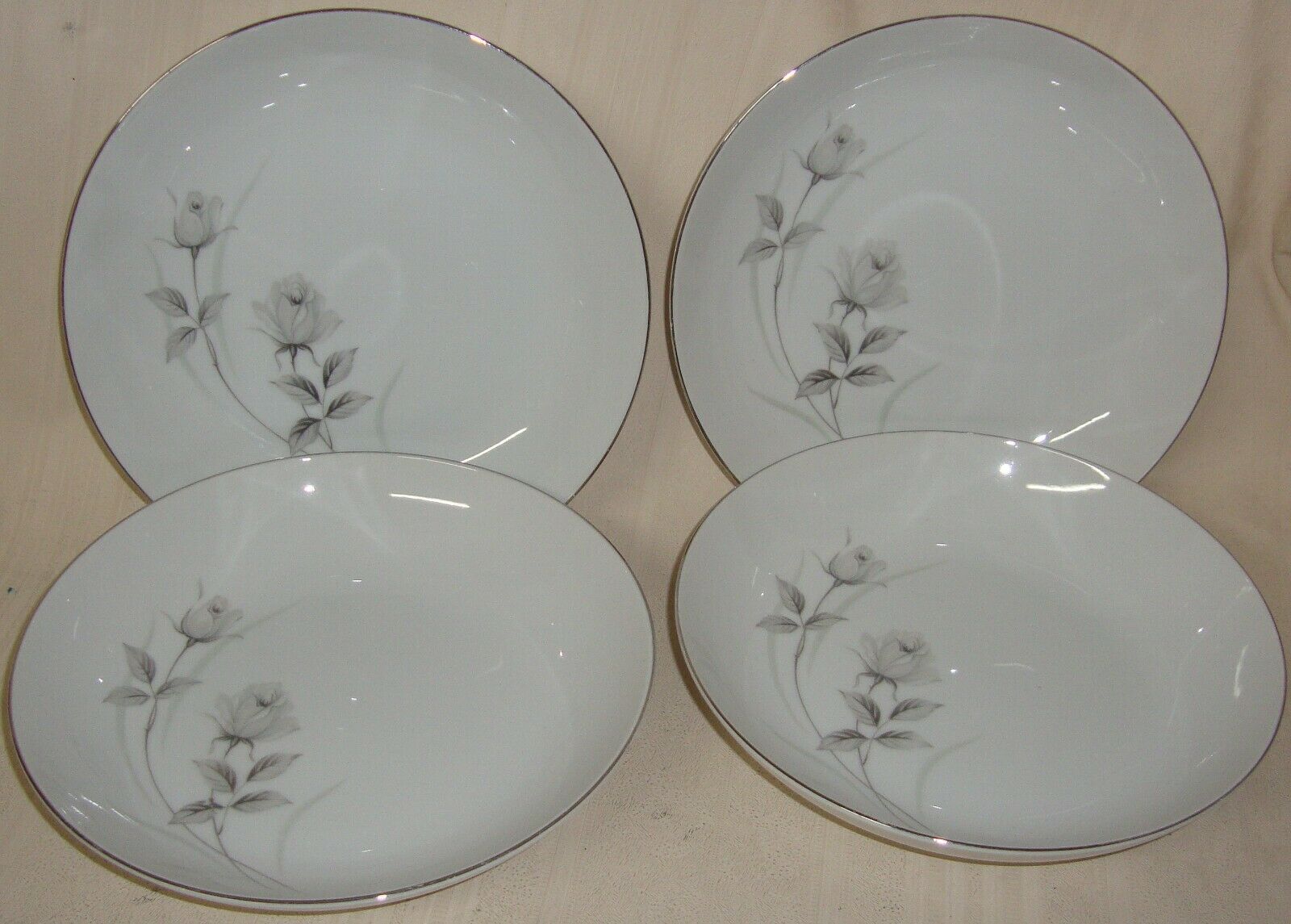 4 Style House Fine China Dawn Rose Berry Bowls or Fruit Bowls  5 5/8" 