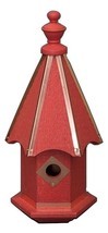 BLUEBIRD BIRDHOUSE - Bright Red with Copper Trim &amp; Accents Amish Handmad... - $146.97