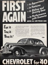 1940 Chevrolet General Motors Chevy Sedan EYE IT TRY IT 1939 Car Print Ad - $11.26