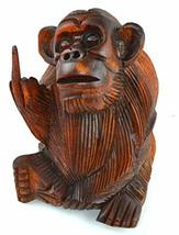 6 Inch Rude Monkey Flipping The Bird Middle Finger Wooden Statue WorldBazzar Bra - $24.69