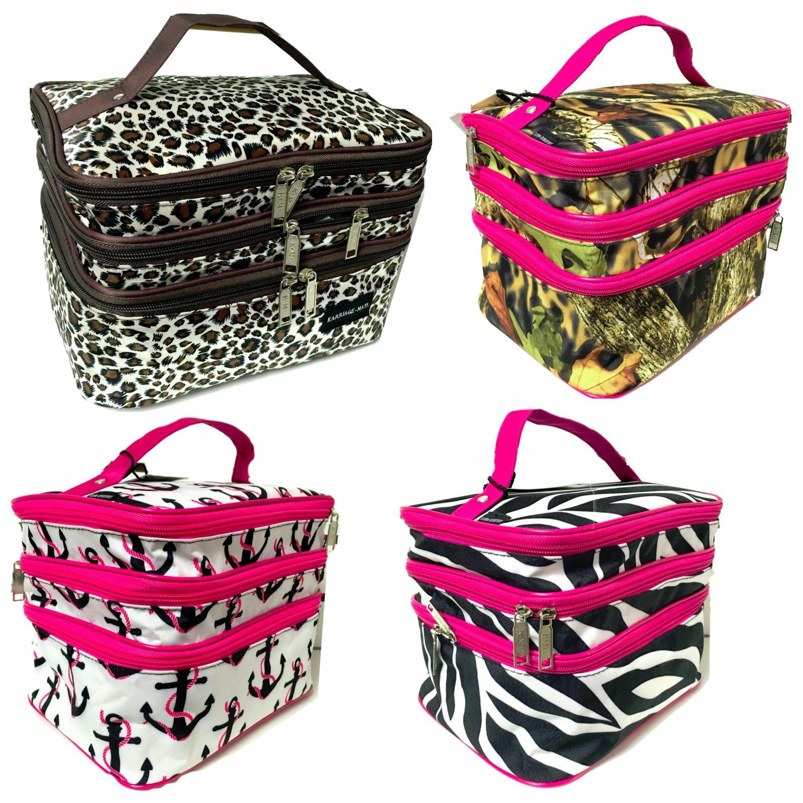 "Cosmetic Tote Bag" "Triple Layered" Makeup Bags & Cases