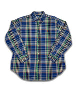 Vintage 90s Ralph Lauren Polo Heavy Flannel Shirt Mens XL blue Plaid Ora... - $34.64
