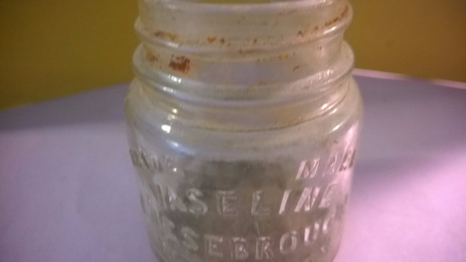 Vaseline Jar Clear Glass Vintage Chesebrough New York Trade Mark Jars