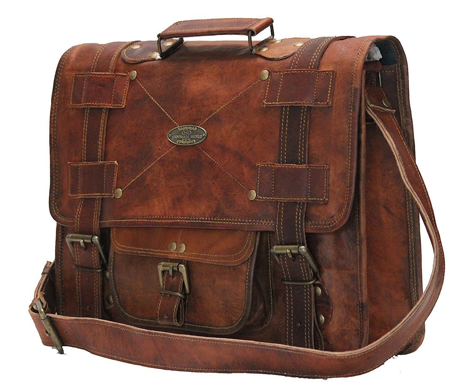 New Well Made Leather Messenger Bag Genuine Vintage Leather Laptop ...
