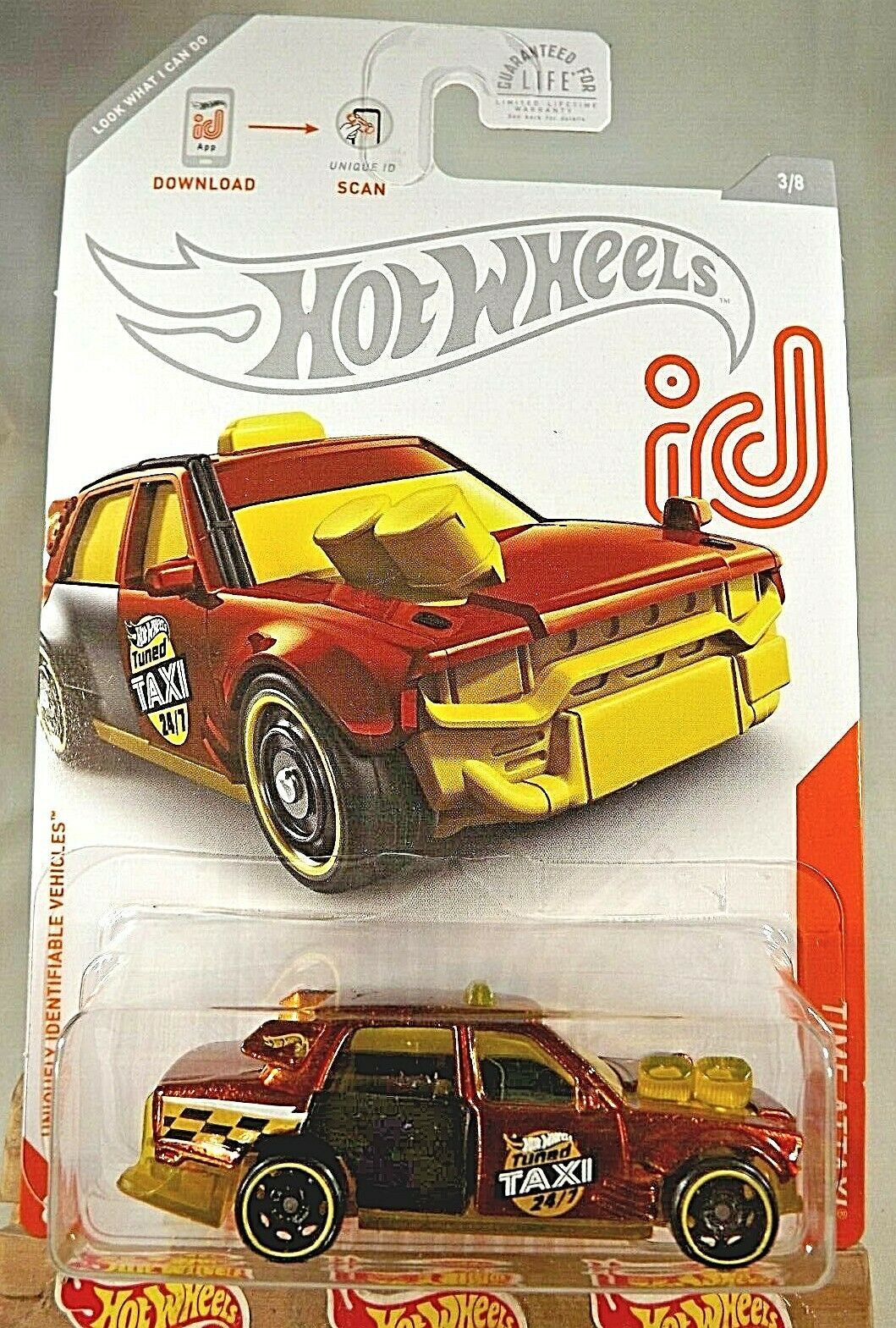 2020 Hot Wheels ID Series #3/8 id Car TIME ATTAXI Orange CHASE w/Black ...