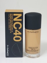 New Authentic MAC Cosmetics Studio Fix Fluid SPF 15 Foundation NC40 - $28.04
