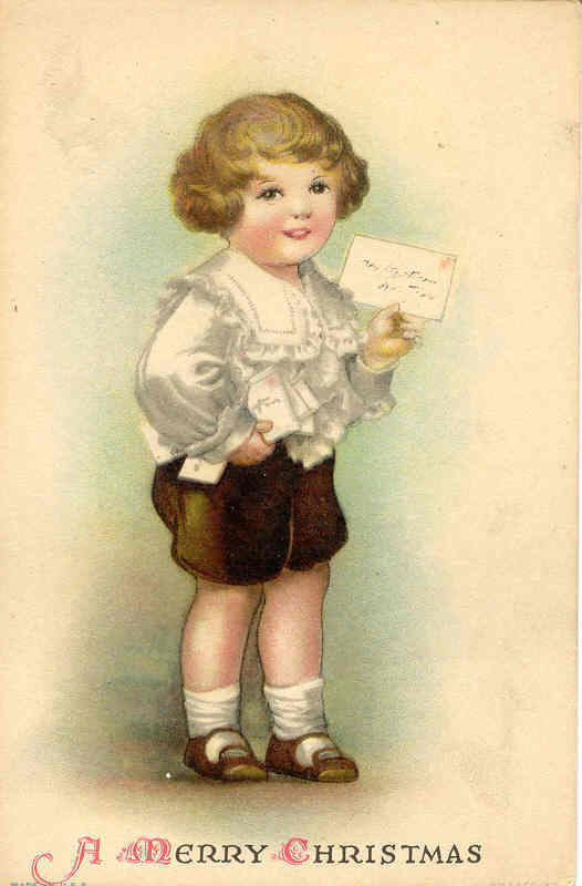 A Merry Christmas artist Ellen Clapsaddle Vintage Post Card - Artist Signed