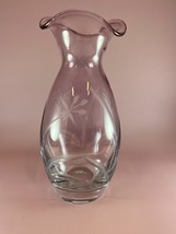 Lenox Clear/Amethyst Etched 8.75” Ruffle Edge Vase - $24.75