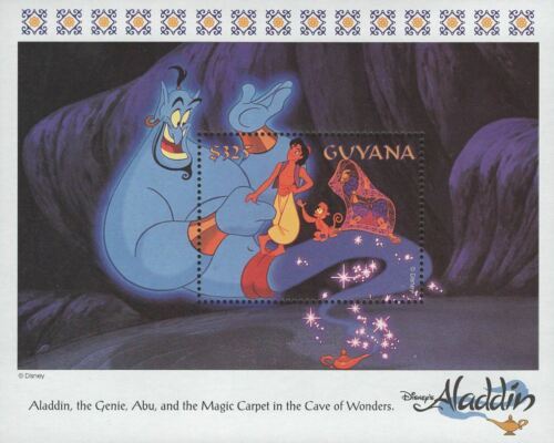 Aladdin Stamp Disney Genie Abu Magic Carpet Souvenir Sheet Mint NH