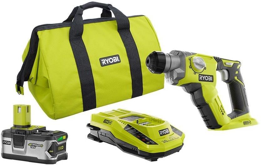 Ryobi Rotary Hammer Drill Driver Chisel Kit 1/2 in. 18V Lithium-ion ...