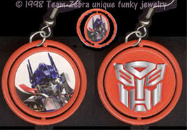 Punk Funky Optimus Prime Transformers Spinner Earrings Cosplay Costume Jewelry - $6.85