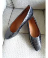 Ralph Lauren Women&#39;s Black Leather Croc Loafer Dress Shoes 8C   W B1181 - $39.99