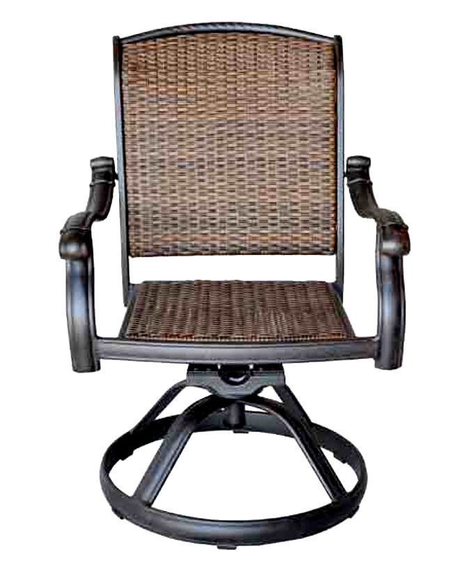 Patio outdoor Wicker Santa Clara Swivel Rocker Dining Chairs set of 4