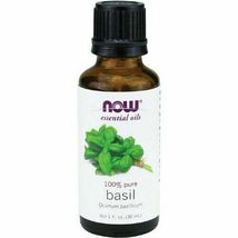 NOW FOODS 100% Pure Basil Oil 1 oz (30 ml) Ocimum basilicum Made In USA - $24.68