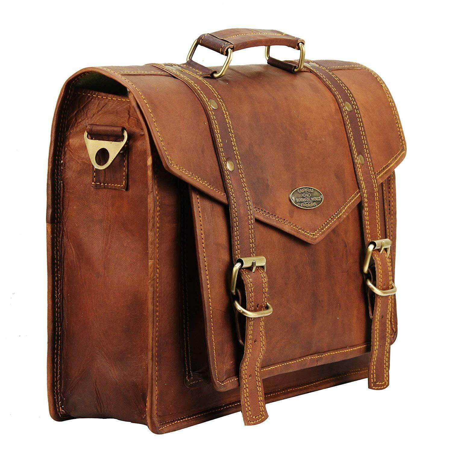 Leather Shoulder Computer Satchel Bag For Men Business Laptop satchel