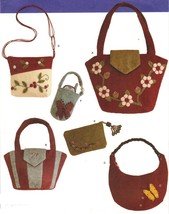 Washed Felted Wool Accessories Tote Clutch Cell Phone Purse Bag Sew Pattern - $13.99