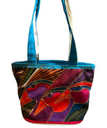 Laurel Burch Sky Spirit Colorful Birds Tote Bag Canvas Purse Handle Trop... - $37.40