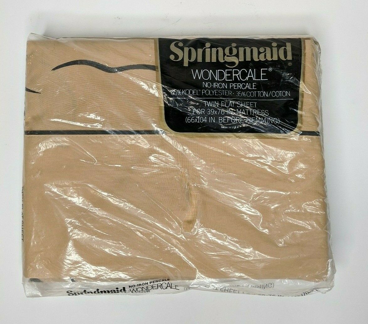 Bedding West Point Pepperell Queen Flat Sheet No Iron Percale Brown