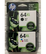 HP 64XL Black &amp; Tricolor Combo Ink Cartridges X4D93BN Exp 2023+ OEM Seal... - $64.34