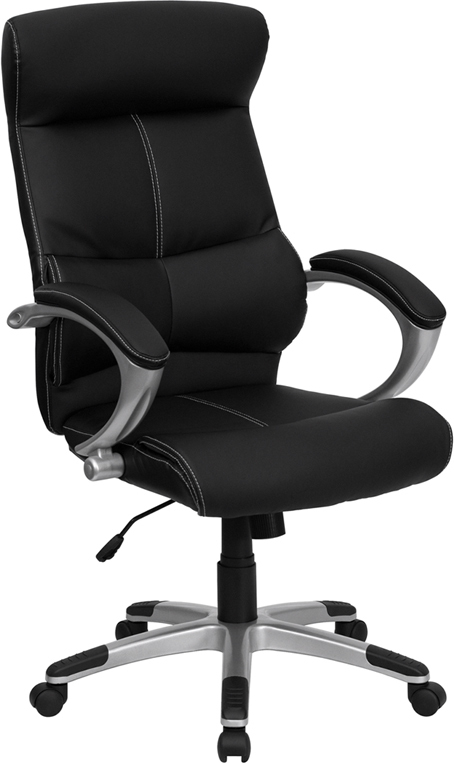 Black High Back Leather Chair H-9637L-1C-HIGH-GG